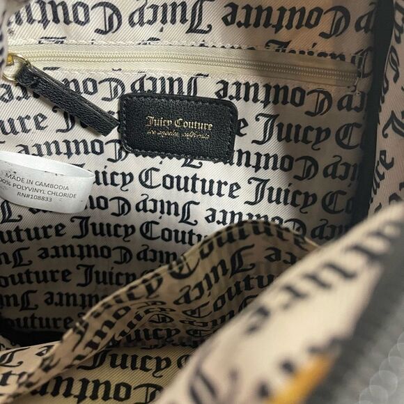Juicy Couture Vinyl Blush Pink Gothic Word play Small Backpack with black trims main image 7